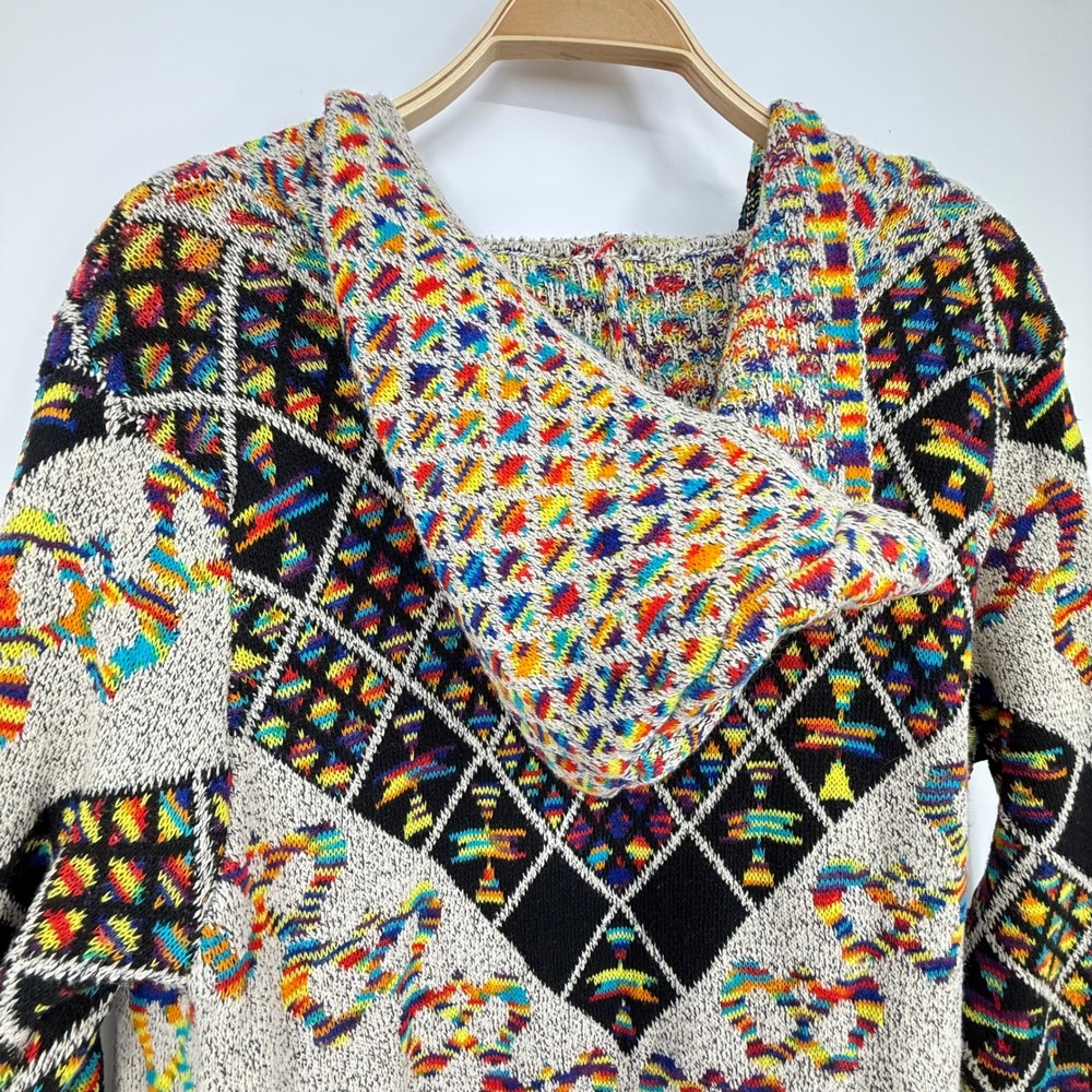 Northern Angel‎ Cardigan Womens XL Multicolor Geometric Hooded Duster - Picture 3 of 9